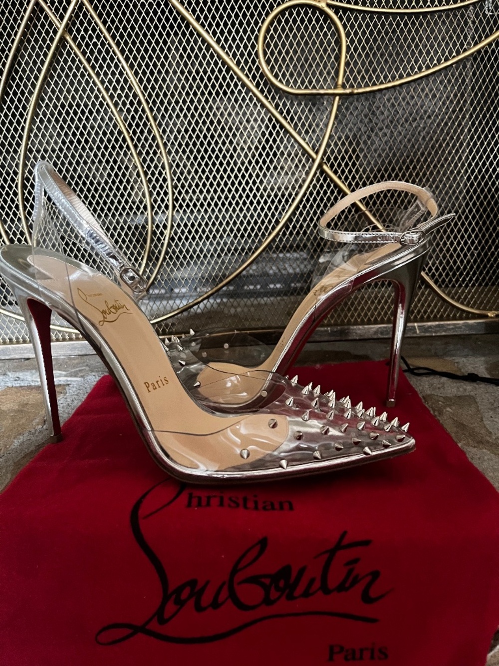 Christian Louboutin Spikoo 100 Slingback Pumps